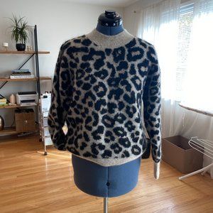 Oversized Lepard Print Wool Sweater